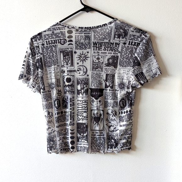 Sheer, Newspaper Print, Shirt - Picture 2 of 2